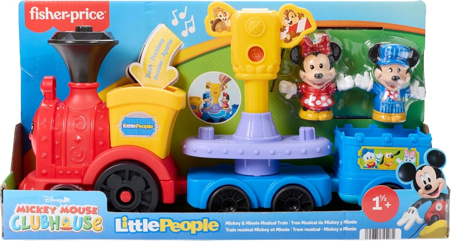 image:imageFisherPrice Little People Toddler Toy Disney Jr Mickey amp Minnie Musical Train with 2 Figures for Pretend Play Kids Ages 18 Months