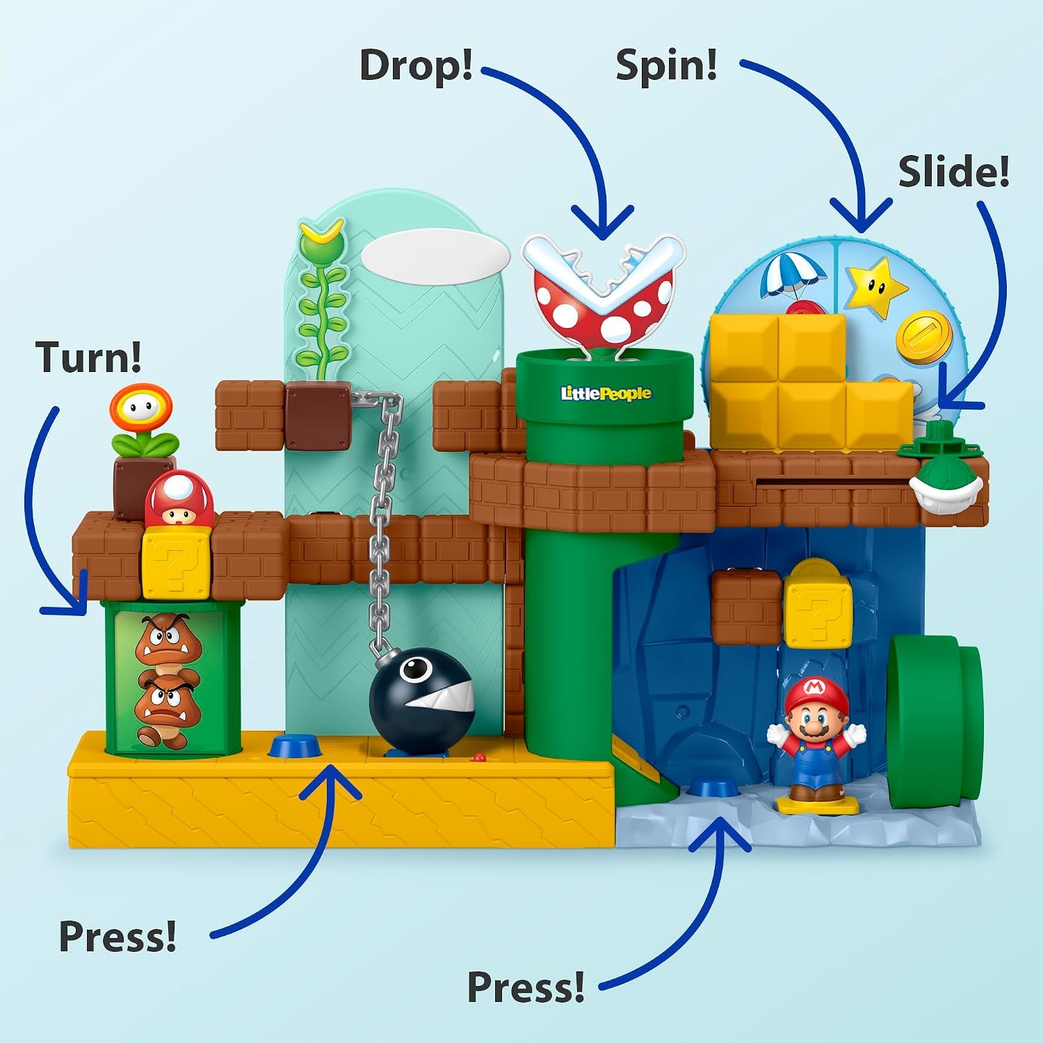 image:imageFisherPrice Little People Toddler Toy My Mario Adventure Playset with Music Sounds amp Figures Preschool Kids Ages 18 Months