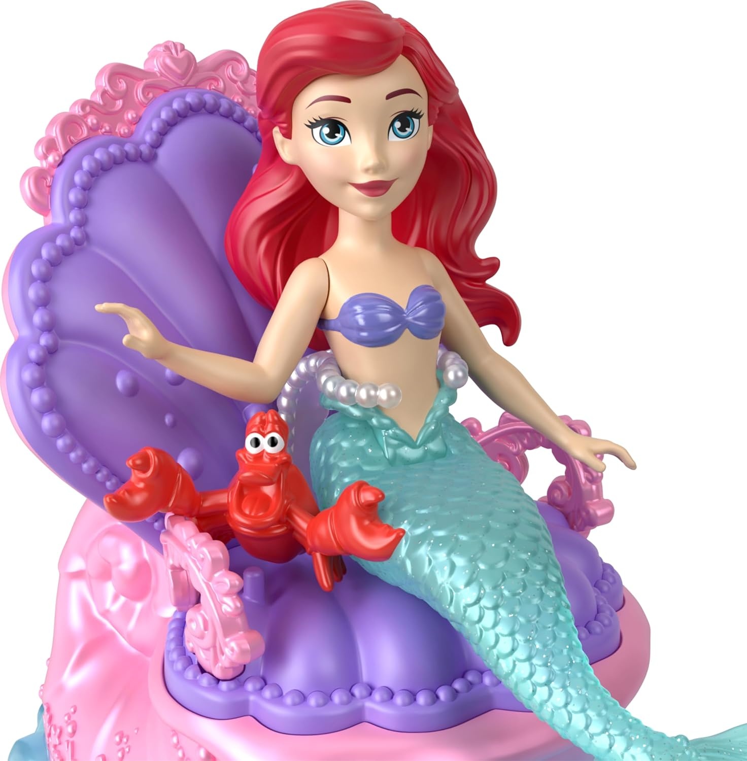 image:imageMattel Disney Princess Ariel Mermaid Small Doll amp Rolling Chariot Vehicle with 1 Friend Figure Inspired by Mattel Disney Movie